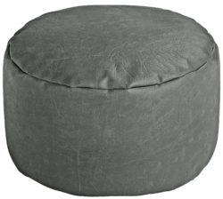 HOME Leather Effect Footstool - Grey.